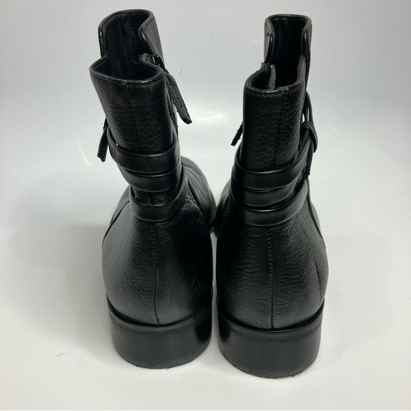 Talbots Tish Wrap Tie Pebbled leather ankle boots black leather size 10 - Picture 5 of 9